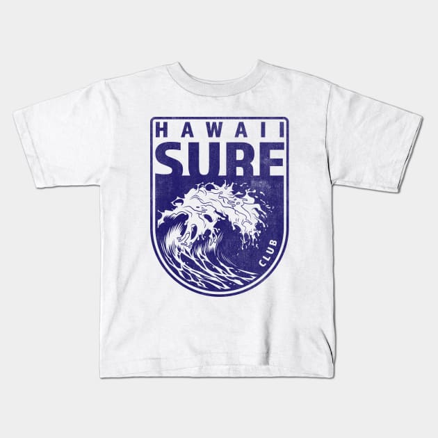 Hawaii Surf Club Kids T-Shirt by PowelCastStudio